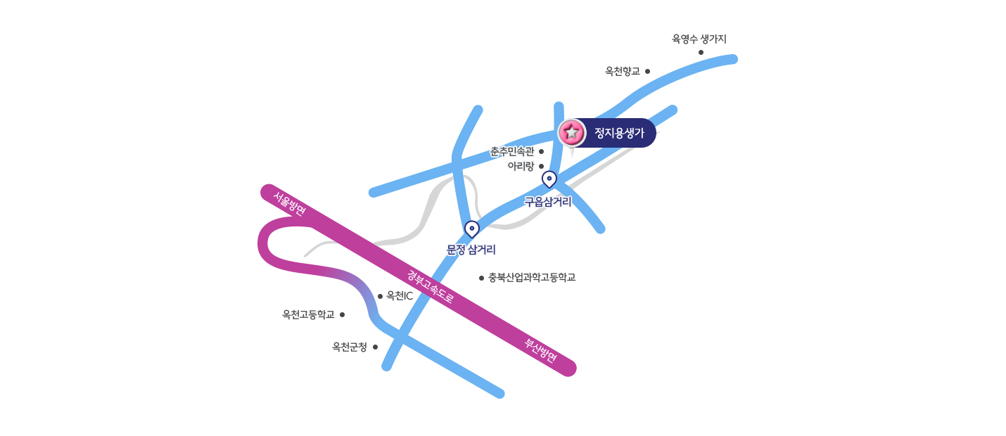 정지용 생가 지도 이미지입니다. 자세한 내용은 하단에서 안내합니다.